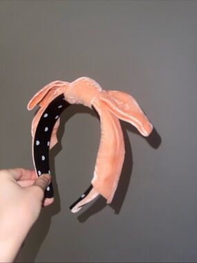 Pink Velvet Bow Headband